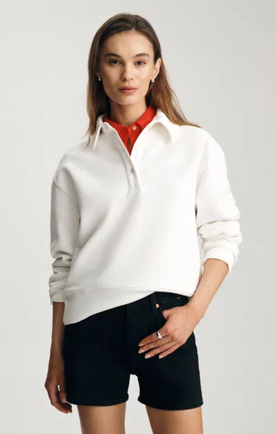 Mavi Pique Polo Sweatshirt In Antique White