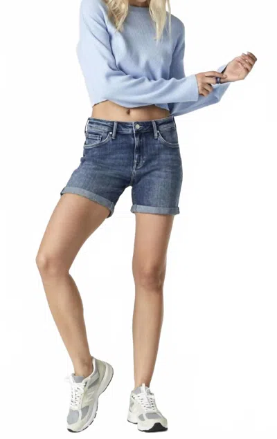 Mavi Pixie Denim Shorts In Dark Brushed Organic Blue