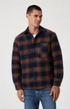 Mavi Plaid Shacket In Brick Red Check In Red