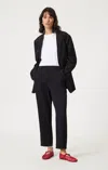 Mavi Pleated Tapered Pants In Black In Black
