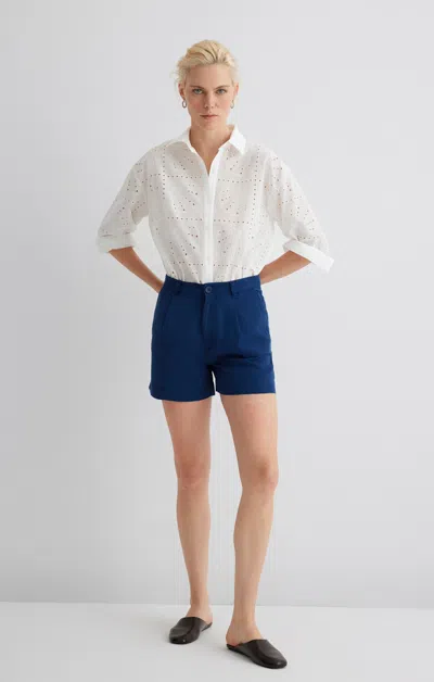 Mavi Pleated Tencel™ Shorts In Light Indigo