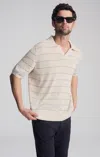 Mavi Polo Collar Short Sleeve Sweater In Antique White