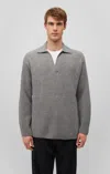 Mavi Polo Collar Sweater In Grey Melange In Grey