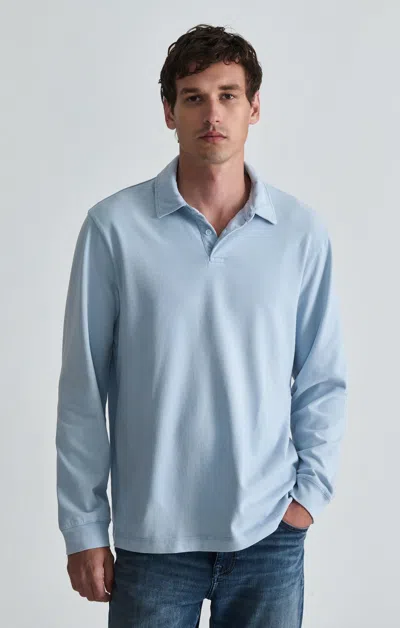 Mavi Polo Long Sleeve Tee In Ballad Blue