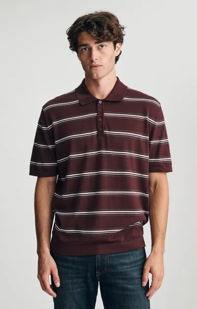 Mavi Polo Neck Stripe Knit In Fudge In Brown