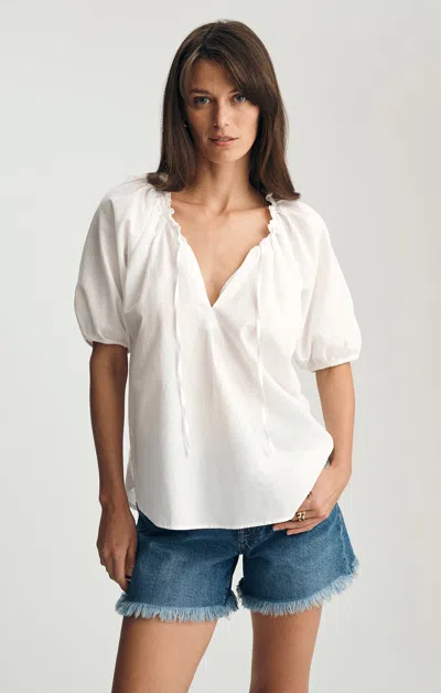 Mavi Puff Sleeve Shirt In White