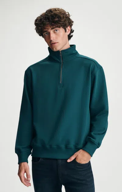Mavi Quarter Half Zip Sweatshirt In Dark Sea In Green