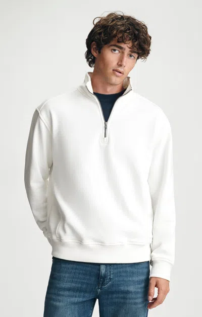 Mavi Quarter Half Zip Sweatshirt In White Alyssum