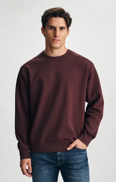 Mavi Quarter Zip Crew Neck Sweatshirt In Fudge In Brown