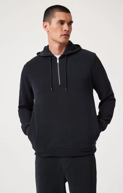 Mavi Quarter Zip Hoodie In Jet Black