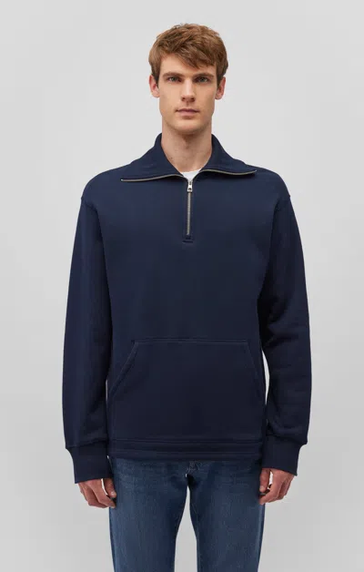Mavi Quarter Zip Pocket Sweatshirt In Dark Blue