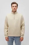 Mavi Quarter Zip Sweatshirt In Pelican In Beige