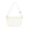 Mavi Quilted Puffer Messenger Crossbody Sling Bag In Ivory In Multi