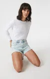 Mavi Rosie Boyfriend Shorts In Bleached 90's In Light Blue