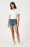 Mavi Rosie Boyfriend Shorts In Dark 90's In Dark Blue