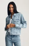 Mavi Ruby Denim Jacket In Bleached Icon In Blue