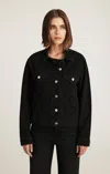 Mavi Ruby Denim Jacket In Dark Smoke Icon In Black