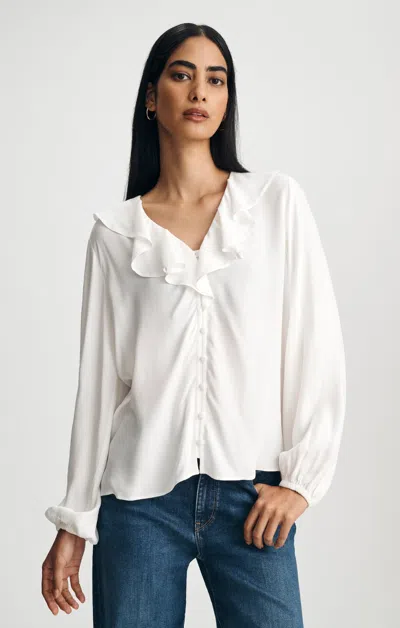 Mavi Ruffled Blouse In Antique White