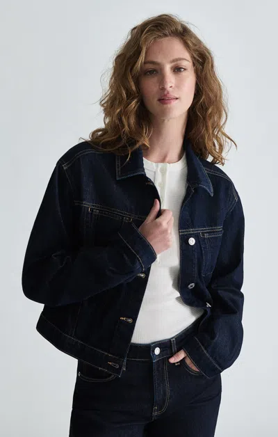 Mavi Sadie Denim Trucker Jacket In Night Rinse Classic Blue In Dark Blue