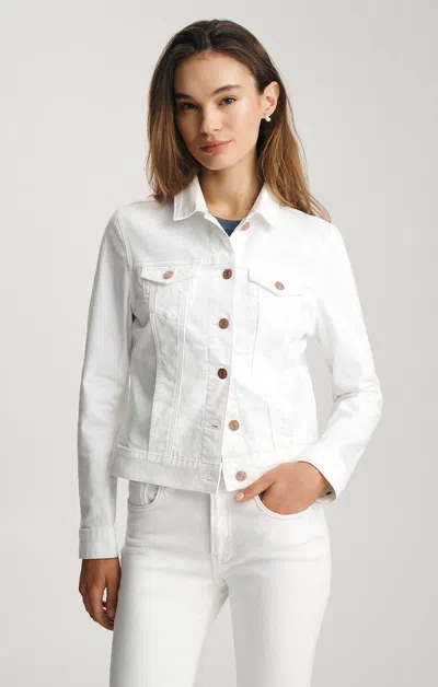 Mavi Samantha Denim Jacket In White Flex Blue