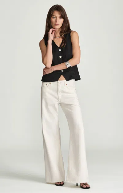 Mavi Sandy Wide Leg In Off-white Classic Blue