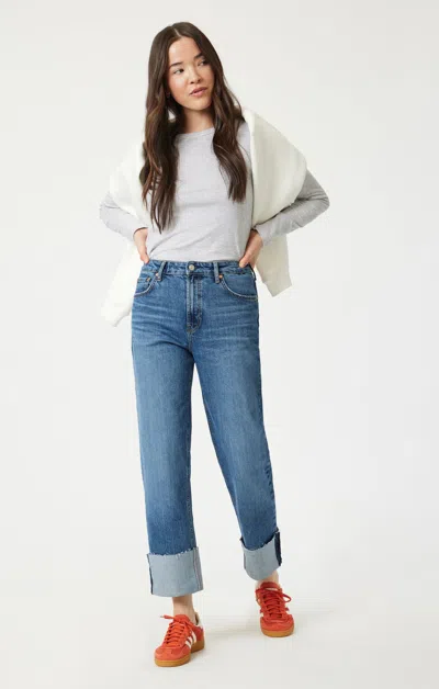 Mavi Savannah Cuffed Straight Leg In Shaded Classic Blue In Medium Blue