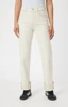 Mavi Savannah Cuffed Straight Leg In Natural Ecru Denim In Multi