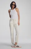 Mavi Savannah Cuffed Straight Leg In Natural Ecru Denim In White