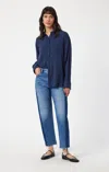 Mavi Savannah Mid Brushed Straight Leg Jean In Blue In Medium Blue