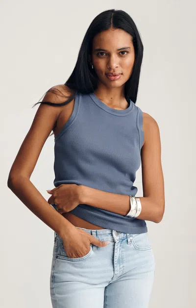Mavi Scoop Neck Tank Top In Blue Indigo