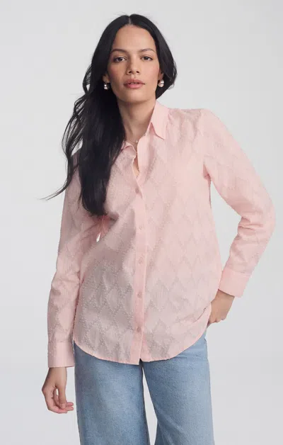 Mavi Sheer Textured Button-up Shirt In Peachskin