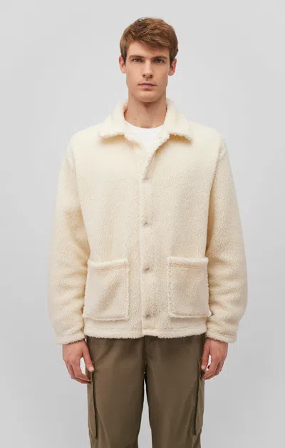 Mavi Sherpa Button-up Jacket In Antique White In Beige