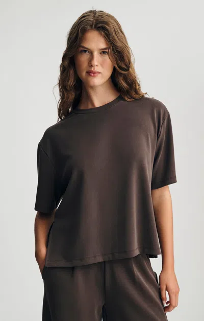 Mavi Short Sleeve Crew Neck Fashion Jersey In Coffee Bean In Brown