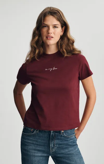 Mavi Short Sleeve Crew Neck T-shirt In Windsor Wine In Red