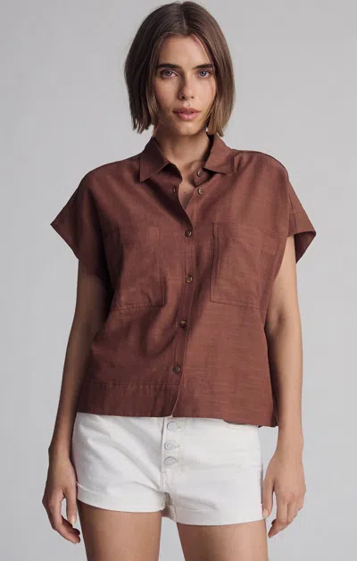 Mavi Short Sleeve Double Pocket Shirt In Soft Silk