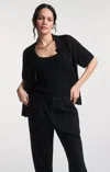 Mavi Short Sleeve Polo Cardigan In Black