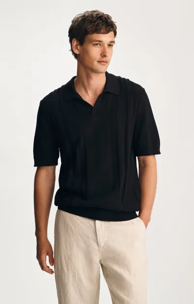 Mavi Short Sleeve Polo Sweater In Black