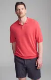 Mavi Short Sleeve Polo Sweater In Cayenne