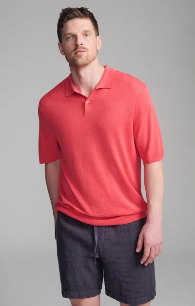 Mavi Short Sleeve Polo Sweater In Cayenne