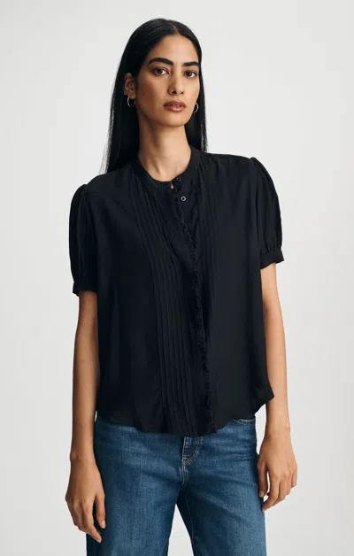 Mavi Short Sleeve Woven Blouse In Black