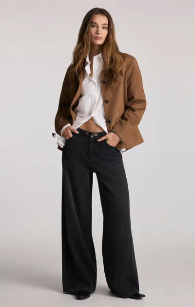 Mavi Siena Palazzo Wide Leg In Dark Smoke Well Blue In Gray