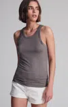 Mavi Simple Tank Top In Dark Gull Gray