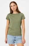 MAVI SLIM CREW NECK T-SHIRT IN DEEP LICHEN GREEN