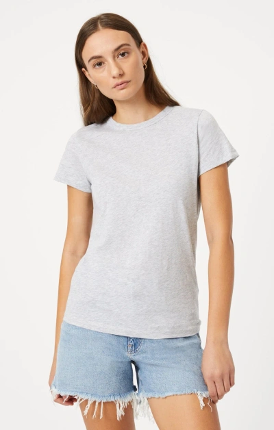 Mavi Slim Crew Neck T-shirt In Snow Grey Melange