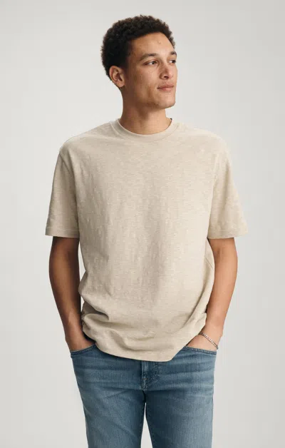 Mavi Slub Crew Neck T-shirt In Feather Gray In Sand
