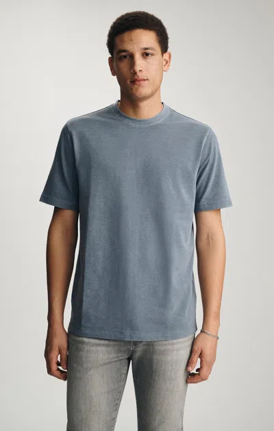 Mavi Soft Slub Crew Neck T-shirt In Flint Stone In Blue