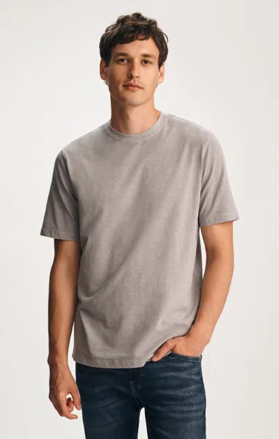 Mavi Soft Slub Crew Neck T-shirt In Alloy In Gray