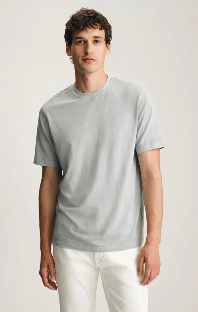 Mavi Soft Slub Crew Neck T-shirt In Aqua Grey In Gray