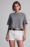 Mavi Sporty Luxe Crew Neck T-shirt In Silent Storm