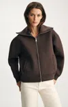 Mavi Sporty Luxe Zip-up Sweatshirt In Coffee Bean In Brown